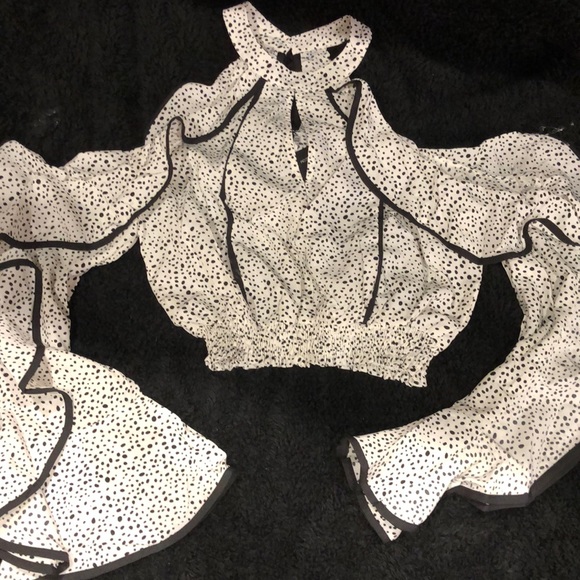 Black/White Polka dot blouse - Picture 1 of 2